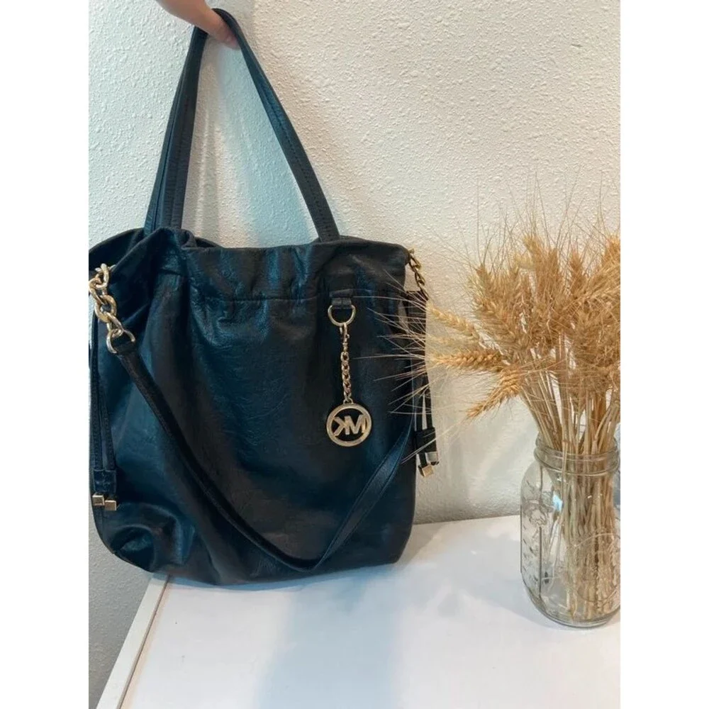 Michael Kors Black Bag Purse Should Hand Bag Leather with Charm